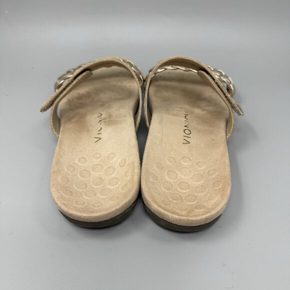 Vionic Womens Gold Slide Sandals 9 Jeanne Braided Slip-On Casual Summer Orthodic - Picture 5 of 8
